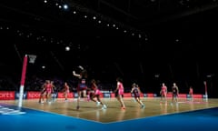 A view of play during the Vitality Netball Superleague season opener game between London Pulse and Strathclyde Sirens at Arena Birmingham on February 22, 2020