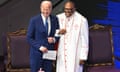 US-VOTE-POLITICS-BIDEN<br>US President Joe Biden (L) stands with Bishop Ernest Morris, Sr. during a church service and campaign event at Mount Airy Church of God in Christ in Philadelphia, Pennsylvania, on July 7, 2024. Biden is back out on the campaign trail Sunday, desperate to salvage his re-election bid as senior Democrats meet to discuss growing calls that he quit the White House race. The 81-year-old Democrat kicks off a grueling week with two campaign rallies in the battleground state of Pennsylvania, before hosting the NATO leaders' summit in Washington. (Photo by SAUL LOEB / AFP) (Photo by SAUL LOEB/AFP via Getty Images)