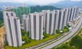 Buildings under construction in Yuexi County, Anqing, China