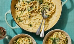 Meera Sodha's golden garlic and lemon spaghetti.