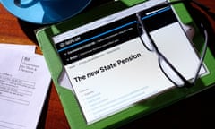 The new state pension page on the official gov.uk homepage website