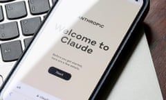 a phone displays a website for an AI program