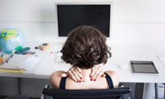 A stressed woman at work