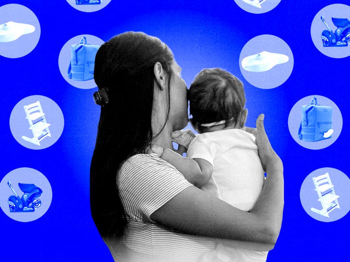 Photo illustration of a mom and her baby.