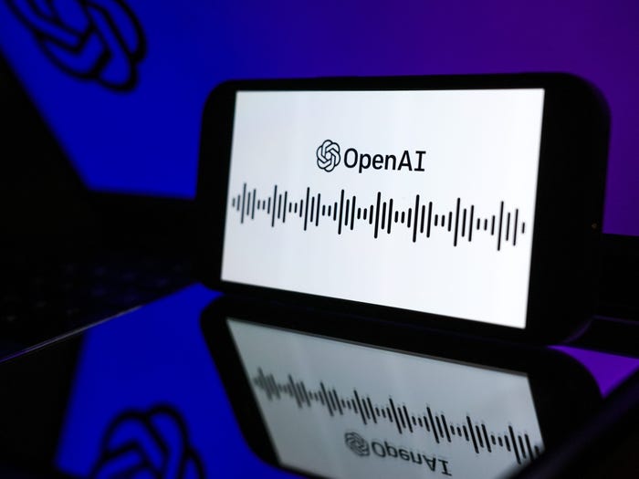 OpenAI logo displayed on a phone