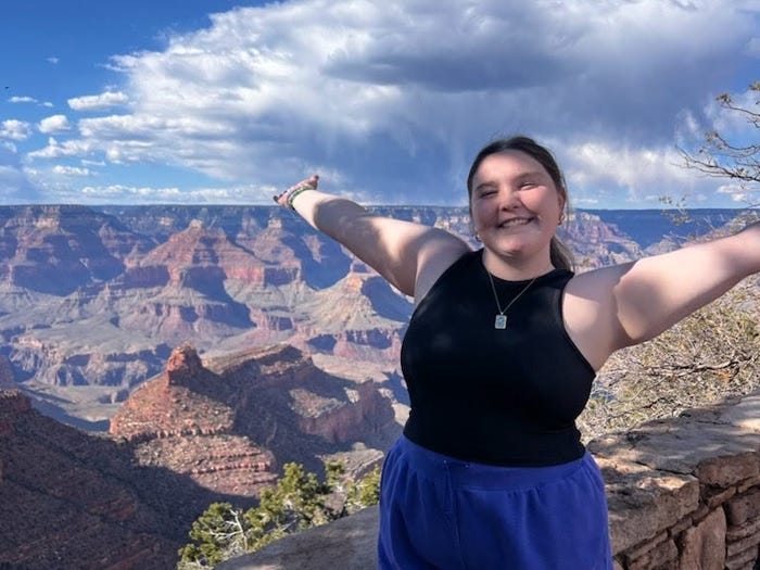 Woman posing at Grand Canyon