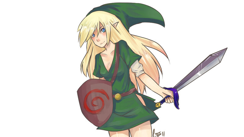 What If Zelda Was A Girl? with fan art depicting Link as a girl.