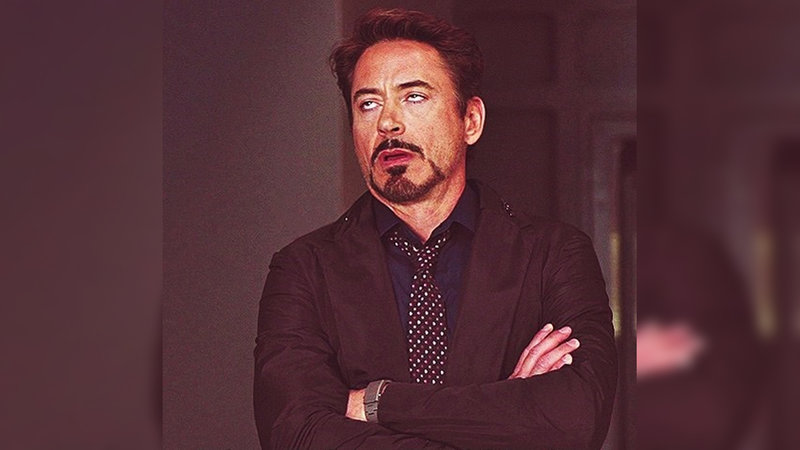 Robert Downey Jr eye roll meme.