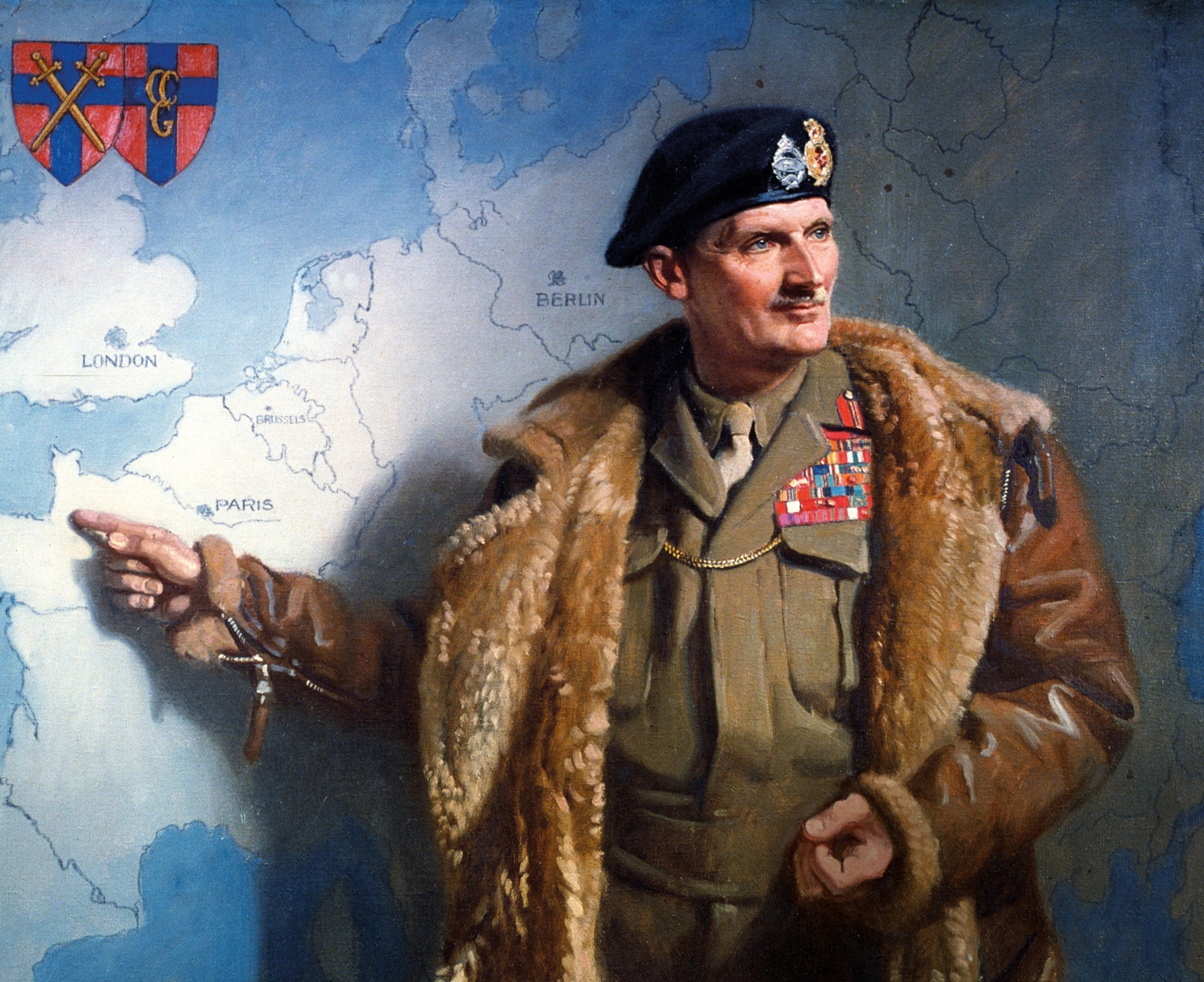 British Field Marshal B.L. Montgomery in a 1945 painting by Frank O. Salisbury
