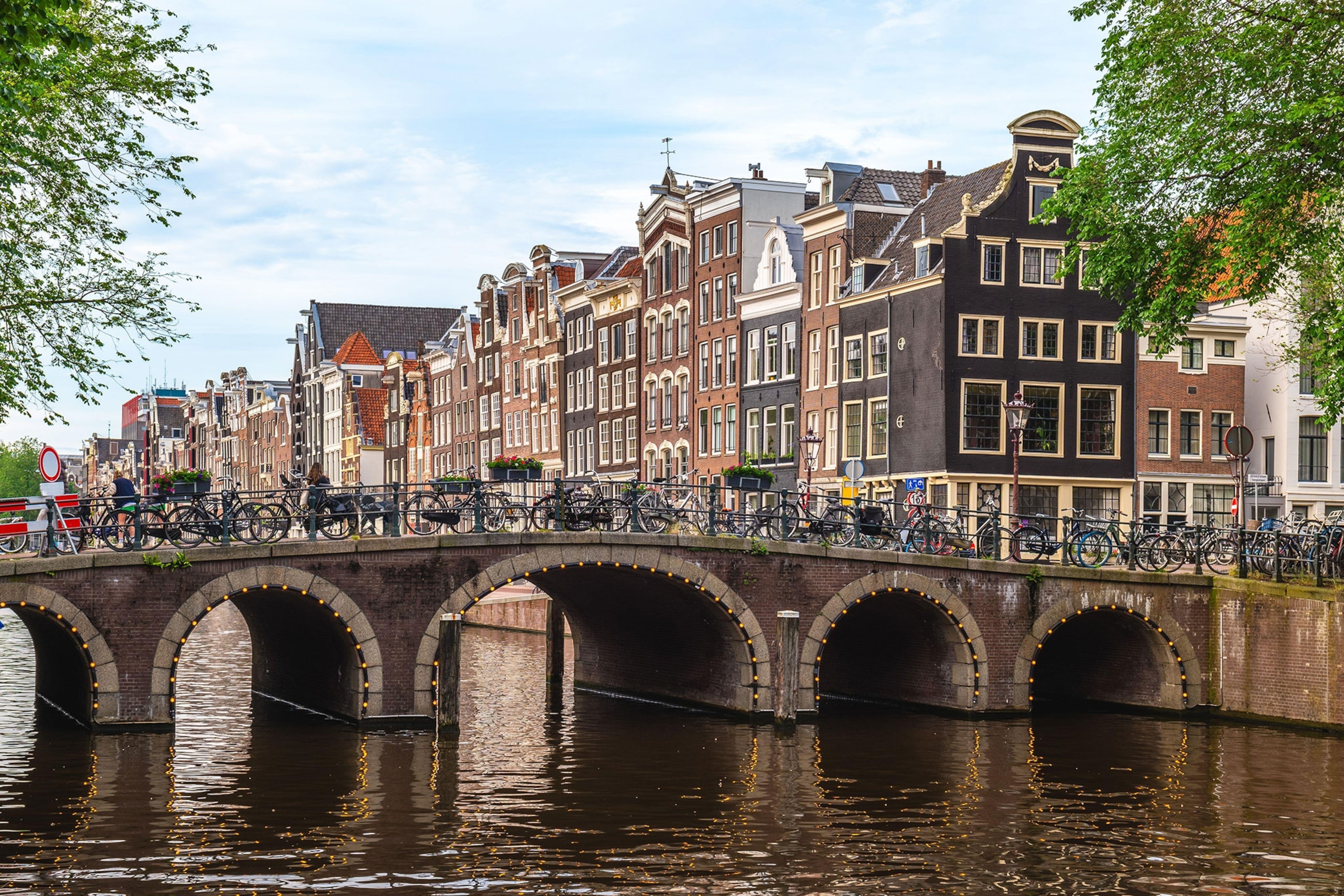 Scenery of Leidsegracht, a canal located in Amsterdam, Dutch, the Netherlands