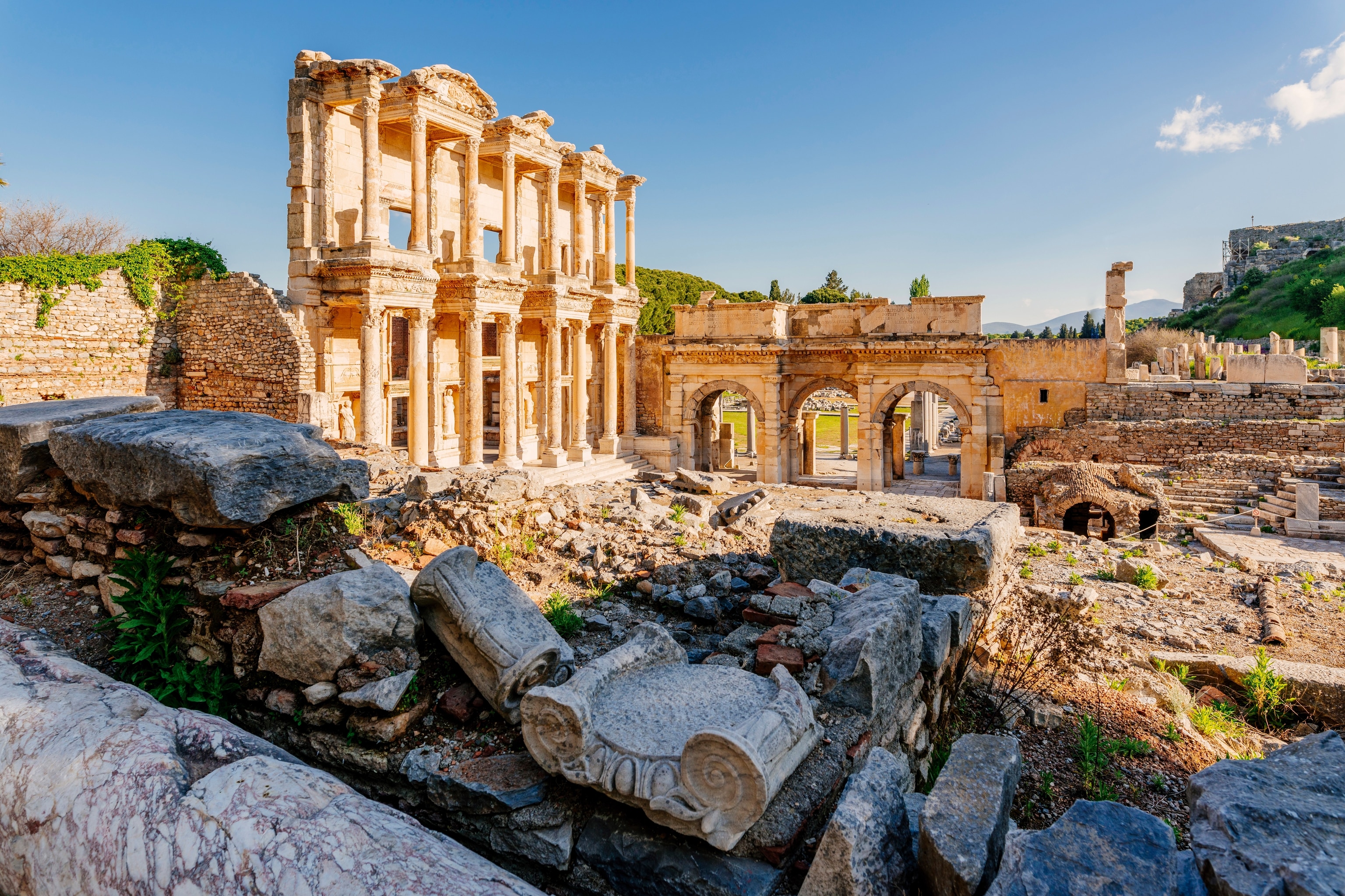 Ruins of an ancient building in sunlight