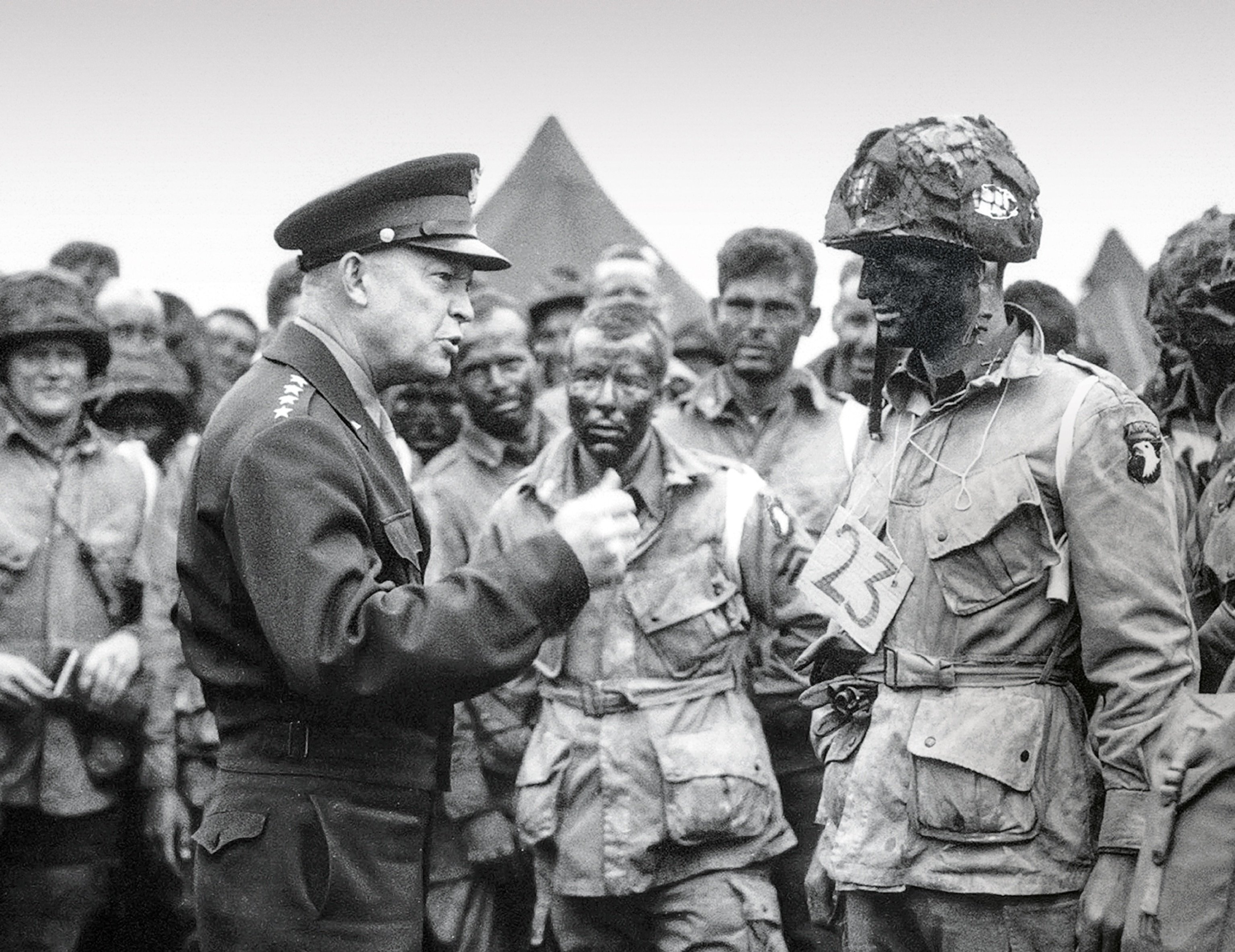 General Eisenhower speaking to the U.S. 101st Airborne Division