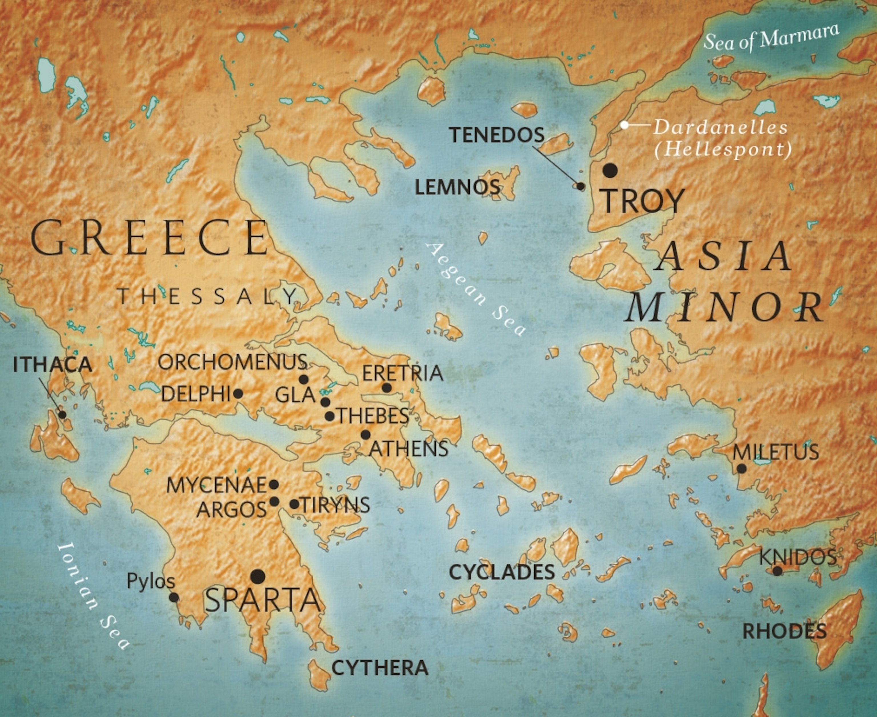 Troy On A Map Of Ancient Greece - Ray Leisha