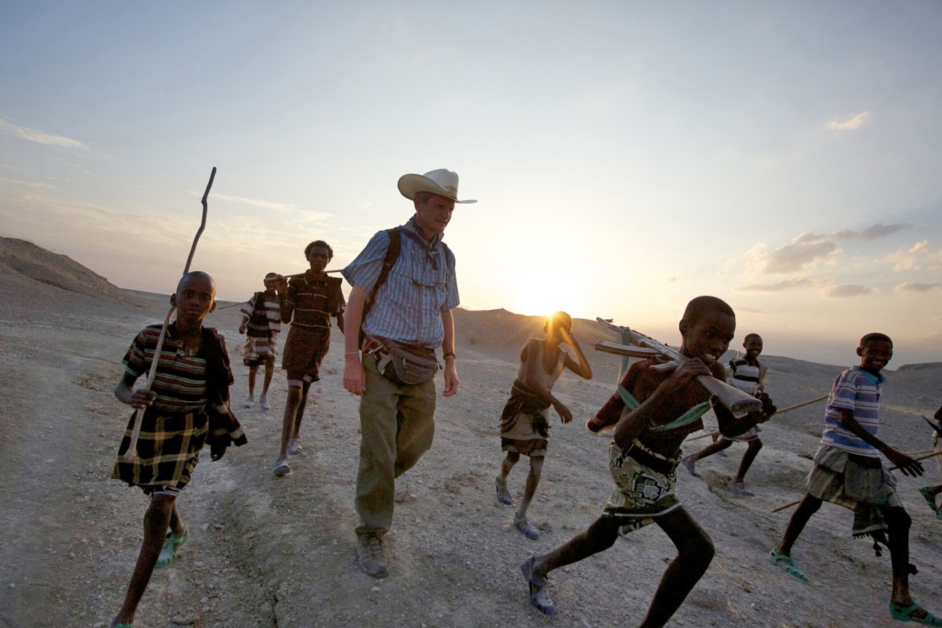 The first conflict Salopek walked through was a pastoral war between Afar nomads (pictured) and rival Issa herders in the Rift Valley of Ethiopia