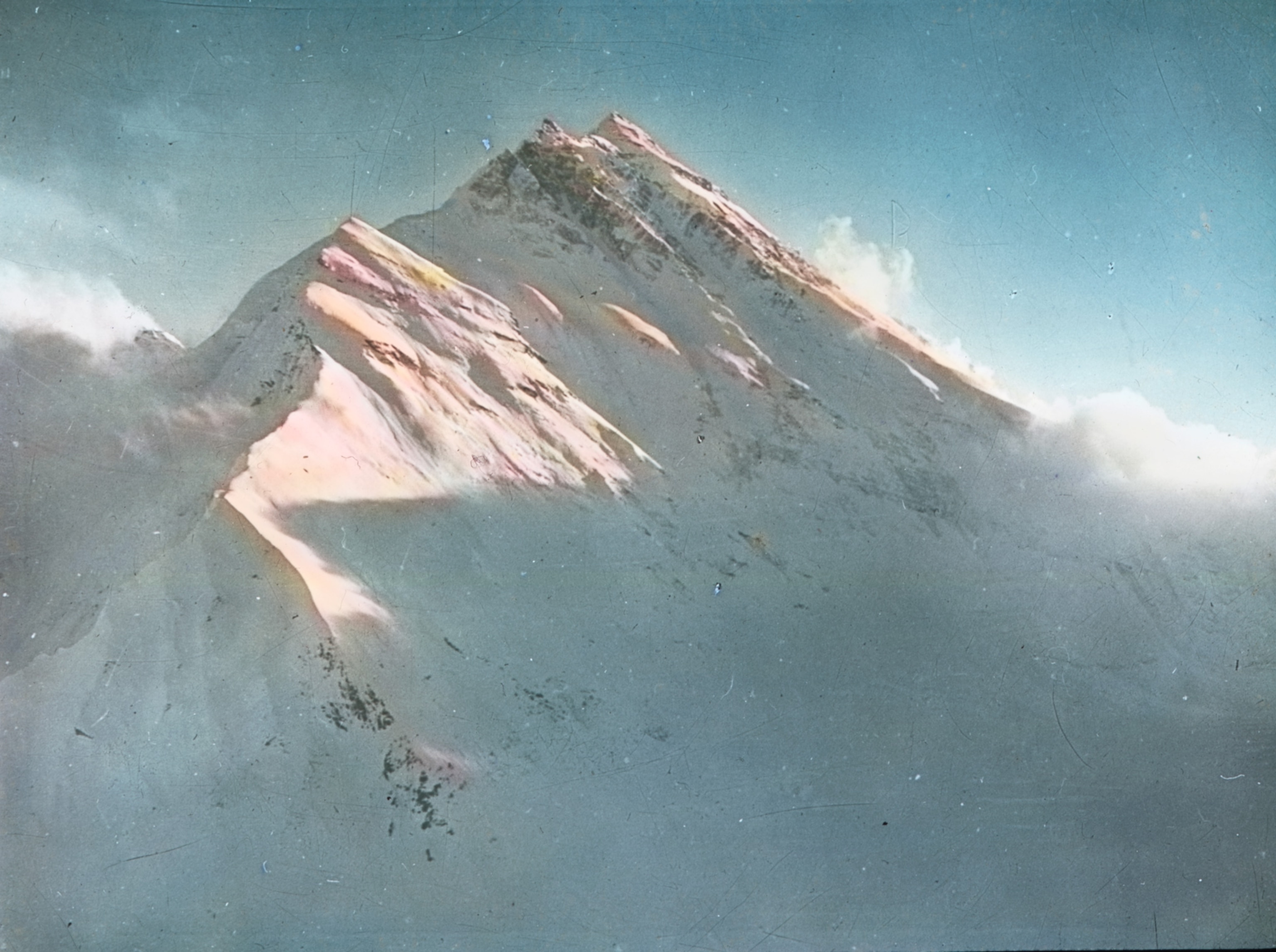 Mount Everest hand tinted landscape in 1924