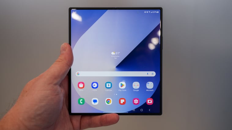 Samsung Galaxy Z Fold 6 open in hand