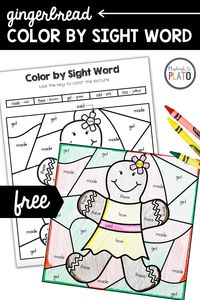 This sight word coloring activity is a fun way to practice sight words and a festive activity for the holiday season, too! It is the perfect addition to your December literacy centers and word work time! #gingerbread #sightwords #christmas #holiday #firstgrade #prek #kindergarten