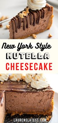 Thick and creamy, this Nutella Cheesecake Recipe will completely knock your socks off! Based off my classic, highly rated Classic Cheesecake Recipe, but with a chocolatey-Nutella twist! A show stopping cheesecake for any holiday or special occasion.