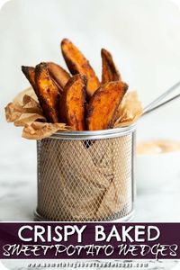 Here I’ll give you some simple tips and tricks to getting delicious baked sweet potatoes that are actually crispy! #potatowedges #sweetpotato #fingerfood | www.somethingaboutsandwiches.com