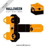 Caja de halloween con calabazas Vector P... | Premium Vector #Freepik #vector #fiesta #halloween #caja #embalaje