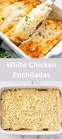 Easy Creamy White Chicken Enchiladas - Yummy and fully