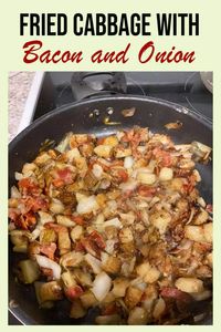 Fried cabbage with bacon and onion recipe