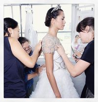 Backstage at the FW16 Bridal Presentation