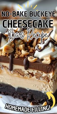 No-Bake Buckeye Cheesecake Bars