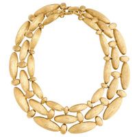 Attractive Givenchy Gilt Ribbed Chain Link Necklace For Sale at 1stDibs