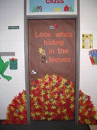 Educate & Celebrate, Inc.: Fall Bulletin Board Ideas! My favorite is the one saying look whose hiding in our pumpkin patch.