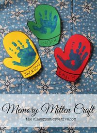 Easy, quick, and memorable Memory Mitten Craft from theclassroomcreative.com