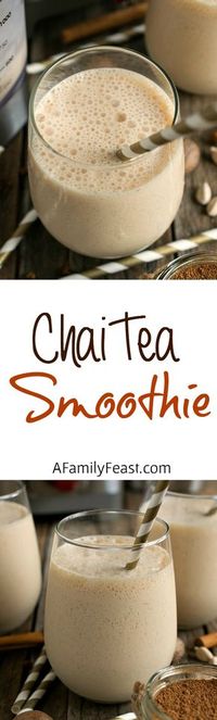 Chai Tea Smoothie - A delicious, spicy way to start your morning! Made with a homemade chai concentrate.