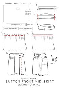 How to make a midi button down skirt