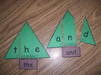 Christmas Tree Sight Word Puzzles - could change this up a bit for phonics/spelling