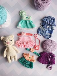 Very special kitty doll set! Soft, nice and unique little cat and all the accessories your baby need to play with it for hours. In this beautiful set (kitty + 5 outfits variation) you will find: 1. Little crochet kitty doll 2. Crochet pink dress for special occasions 3. Crochet costume -