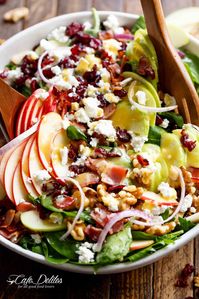 Honey Dijon Apple Bacon Cranberry Salad - Cafe Delites