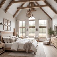 A stunning Modern Farmhouse bedroom to accentuate its natural surroundings  #homeinspo #homedecorinspo #interiordesign #interiordesigninspo #levelup #oldmoney #timeless #classicstyle #homedecor #naturalhomedecor #highvaluewoman #lifestyle #luxuryinteriors #homedecorideas #aspirational #highvalue #luxurylifestyle #luxury #selfdevelopment #inspirational #homedecorideas #moodboard #moodboardinspo #visionboard #luxuryhomedecor #bedroom #bedroomrenovation #countryhouse #countryside #farmhouse #modernfarmhouse