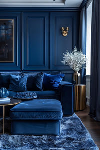 Midnight Serenity Studio offers a deep, soothing blue that adds sophistication and an element of mystery to a blue boho apartment. Ideal for setting an intimate mood in living areas or bedrooms, the midnight blue pairs well with metallic and luxurious textiles, creating a refined yet cozy setting. Perfect for those seeking a dramatic yet tranquil atmosphere. Click for more about Midnight Blue Majesty.