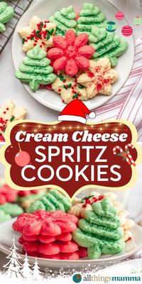 Cream cheese spritz cookies are a holiday classic! No Christmas cookie spread is complete without a batch of festive spritz cookies with holiday shapes and sprinkles. Here’s how to make them.