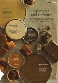 Chocolate and caramel color scheme | BHG November 2012                                                                                                                                                      More