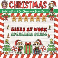 Elf Bulletin Board | Christmas Bulletin Boards Kit |Elves Christmas| Door Decor. This Christmas Bulletin Board kit is the perfect addition to your classroom! Whether you have a large bulletin board, a small one, or even just want to decorate your door, this kit has you covered. It’s easy to use and guaranteed to bring holiday cheer to your students with its fun and festive designs.