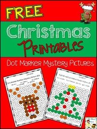 FREE Christmas dot marker mystery picture pages - sight words and numbers