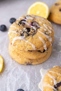 These CRUMBL inspired blueberry crumb cake cookies are jus tlike your favorite muffin top cookies. They are fruity and not too sweet!