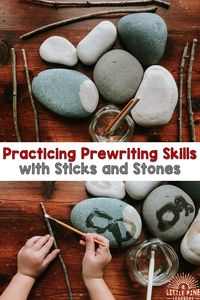 Practicing Prewriting Skills with Sticks and Stones • Little Pine Learners