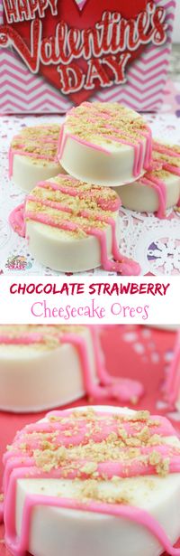 Chocolate Strawberry Cheesecake Oreos Recipe!