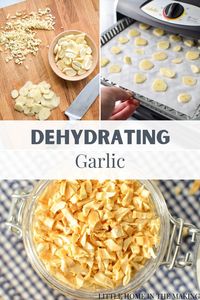 If you're interested in preserving garlic for your food storage, or just as a way to deal with a bumper crop, try this easy dehydrator recipe for drying garlic. Oven instructions are included so you can easily dry and preserve your fresh garlic for the year ahead. Make your own garlic powder too!