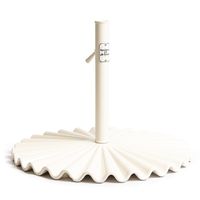 PRICES MAY VARY. Introducing the Clamshell Base, a truly stunning signature B&P Co. patio umbrella base design. The 55lb base is suitable for umbrellas up to 11' in diameter. Use it with or without a patio table. Fits outdoor umbrella poles up to 1.5" in diameter, and includes an insert for smaller poles. Galvanized carbon steel is finished in a heavy powder coat to protect it from even the harshest of elements. Includes stainless-steel, self-leveling feet that allow you to slide the base easily