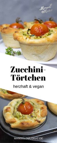 Luftiger Hefeteig mit cremig-würziger Zucchini-Lauch-Cashew-Creme und einer krönenden Cherry-Tomate. Richtig leckerer Fingerfood. #vegan #veganerezepte