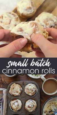 A small batch of cinnamon rolls for two, made without yeast! So quick and easy, you can make these any day of the week!