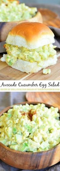 Egg Salad Recipe with avocado and cucumber. Easy to make and delicious!